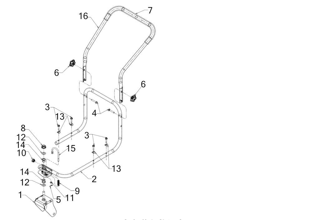 Handle Diagram and Parts List for JS1150 (24A67M4710)(2018) Cub Cadet Leaf Blower / Vacuum